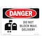 Signmission Safety Sign, OSHA Danger, 5" Height, Do Not Block Mail Delivery, Landscape OS-DS-D-57-L-2173 - alternate 1